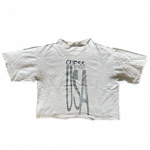 Vintage Guess White USA Crop Top